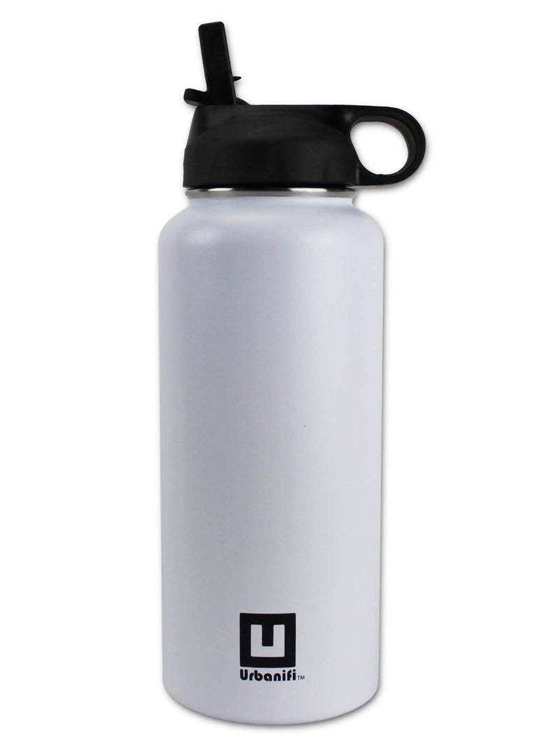 Urbanifi Water Bottle Baseball STRAW LID Tumbler 32 oz Gift for Mom Men Flask Sports Travel Waterbottle, Stainless Steel, Vacuum Insulated, Water Cold for 24, Hot for 12 hours (Baseball Straw Lid) - Image 3